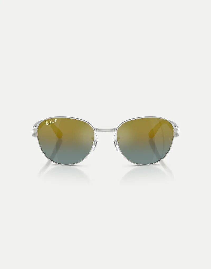 

Солнцезащитные очки Ray-Ban Square с поляризованными линзами золотистого цвета в серебристом цвете