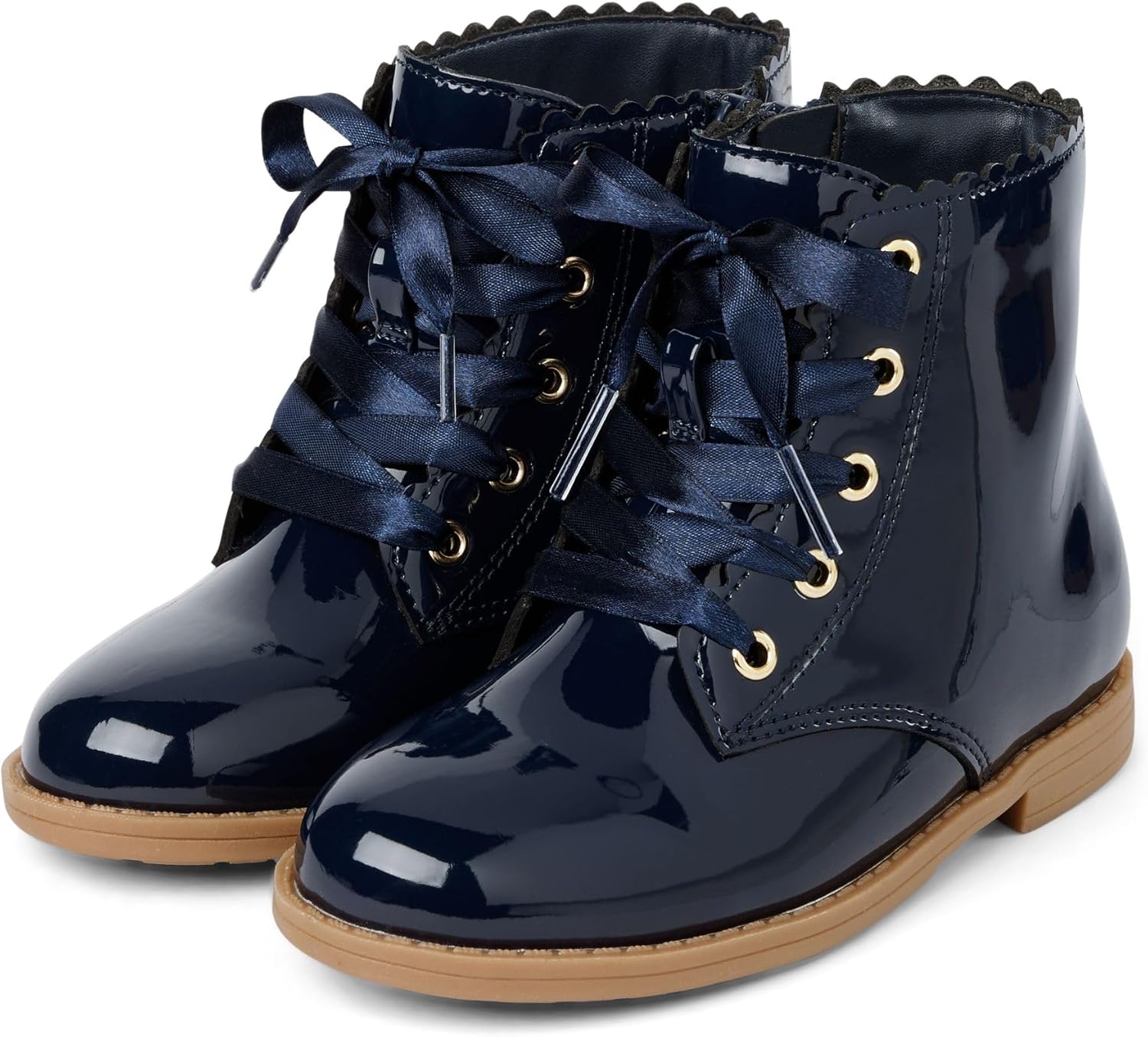 

Ботиночки из искусственной кожи для девочек и малышей Gymboree, ботильоны, Navy Lace Up