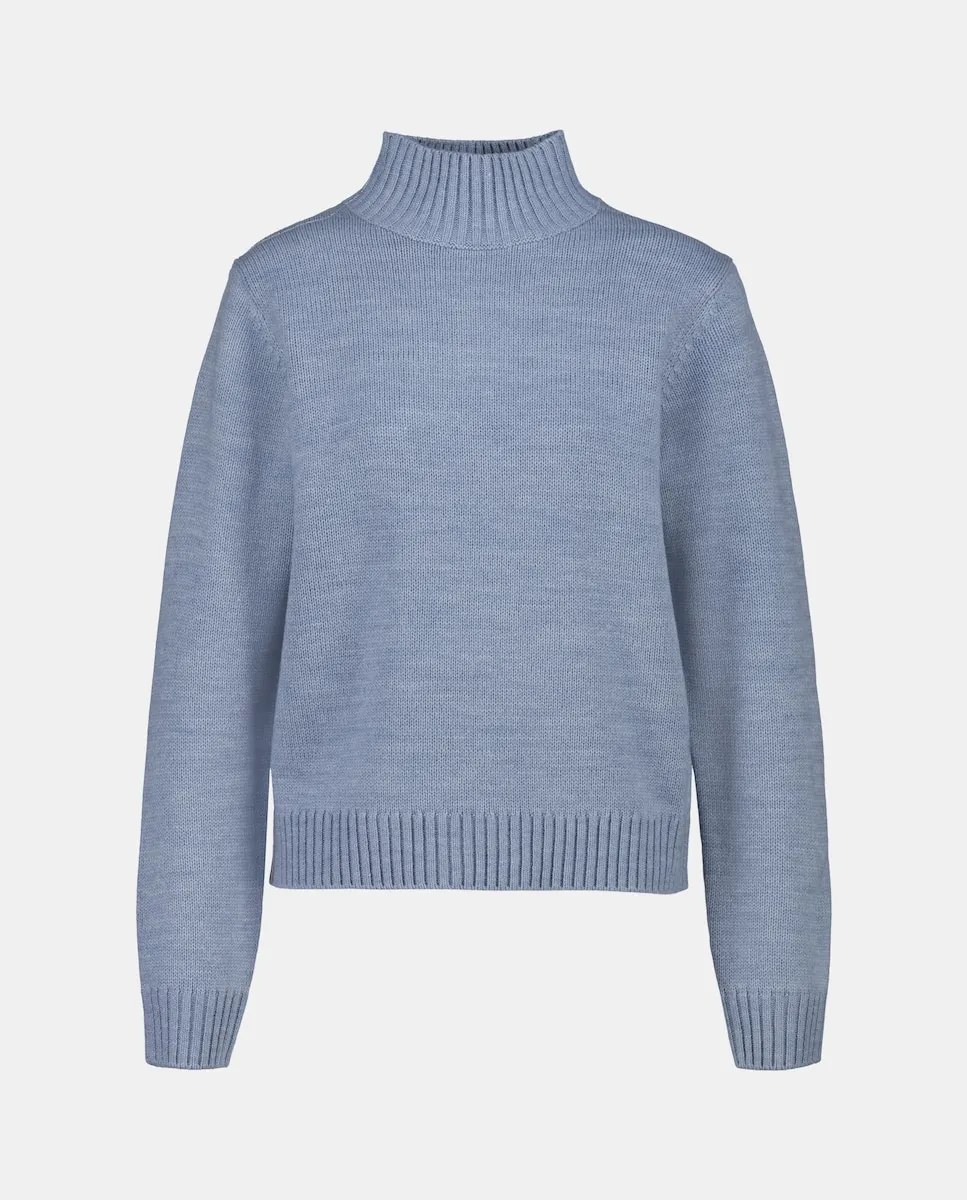 

Женский однотонный свитер с высоким воротником Easy Wear, индиго