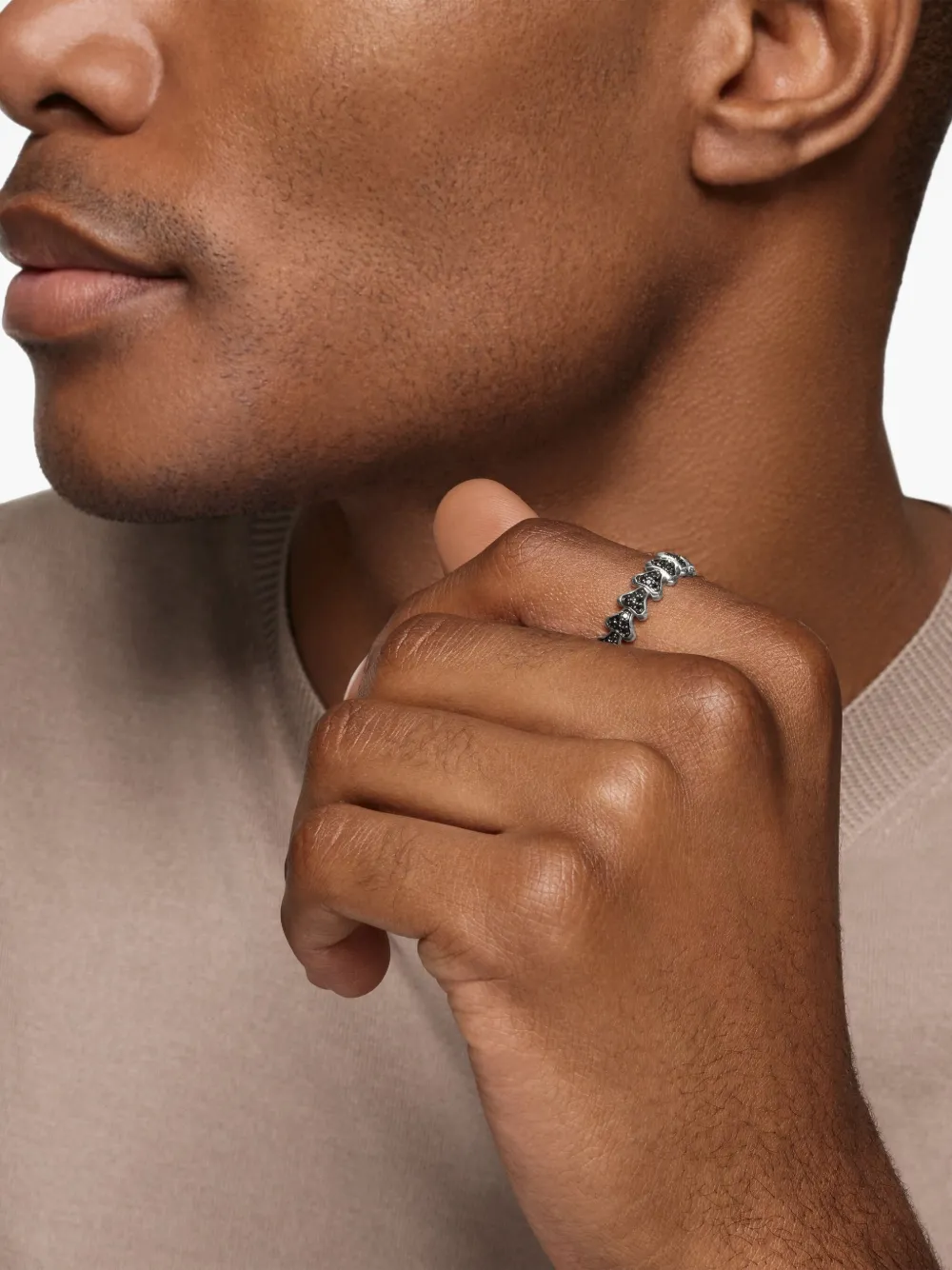 

Кольцо Armory из стерлингового серебра с черными бриллиантами David Yurman, серебряный