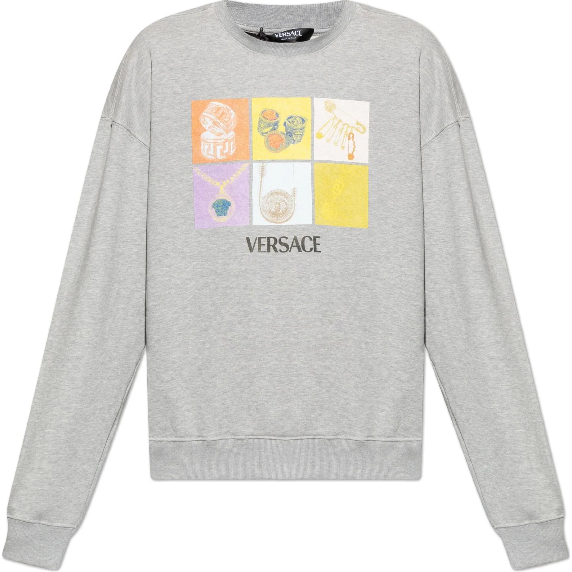 

Свитшот с принтом VERSACE, серый