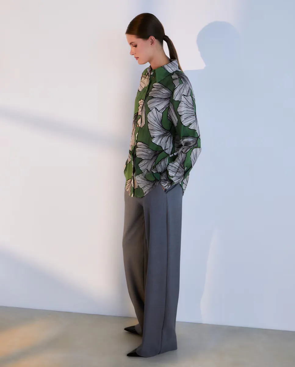 

Жаккардовая блузка с длинными рукавами Woman El Corte Inglés, белый