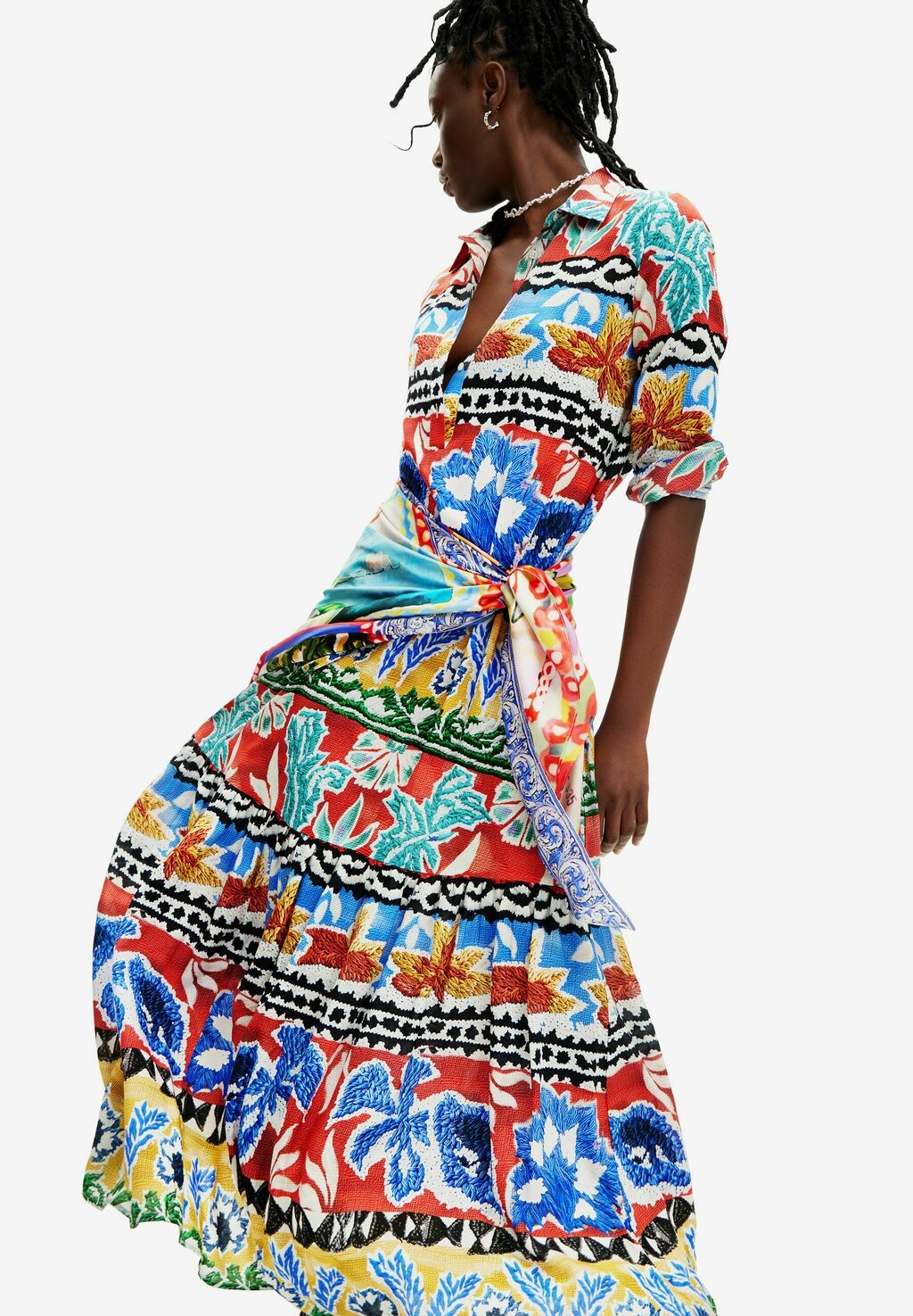 

Дизайн Stella Jean Desigual, Длинное платье Desigual, разноцветное