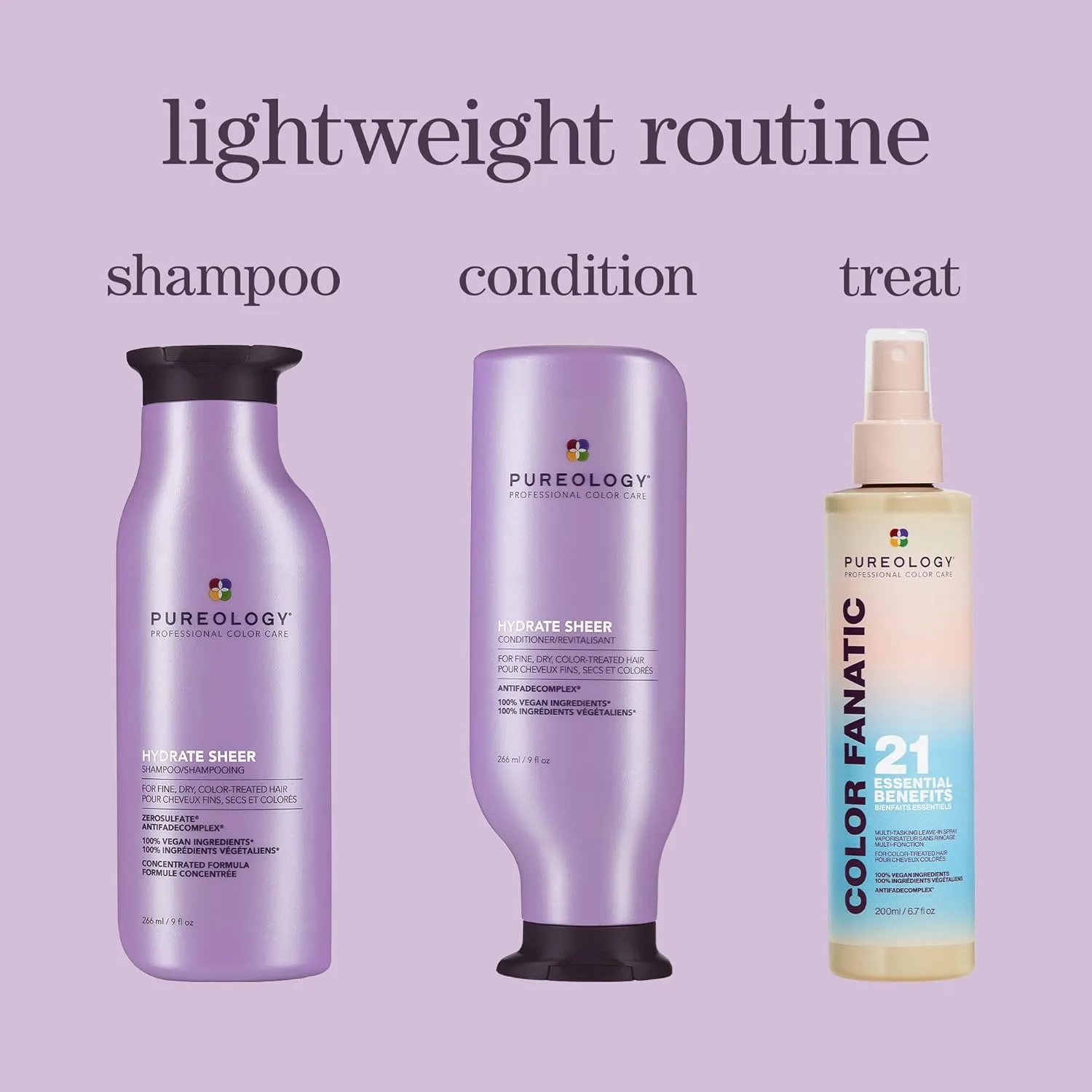 Набор Pureology Hydrate Sheer Nourishing Shampoo & Conditioner Set - для тонких, сухих и окрашенных волос, без сульфатов., Green — фото 4