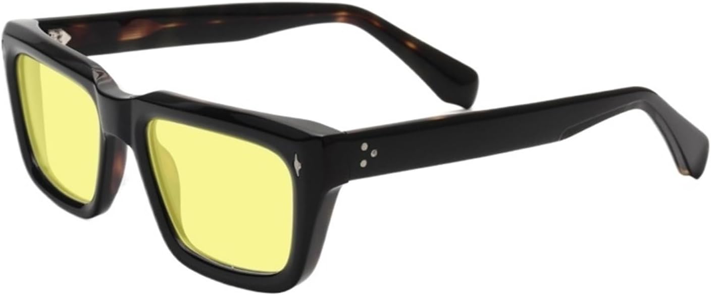 

Винтажные поляризованные ацетатные солнцезащитные очки для мужчин, ретро-дизайнерские солнцезащитные очки UV400, утолщенные солнцезащитные очки для женщин, ручная работа, роскошные очки QOGANS, Tortoiseshell Yellow