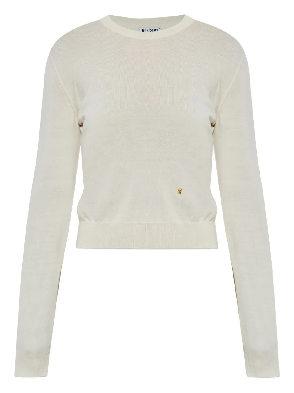 

Шерстяной свитер с логотипом Moschino, нейтральный