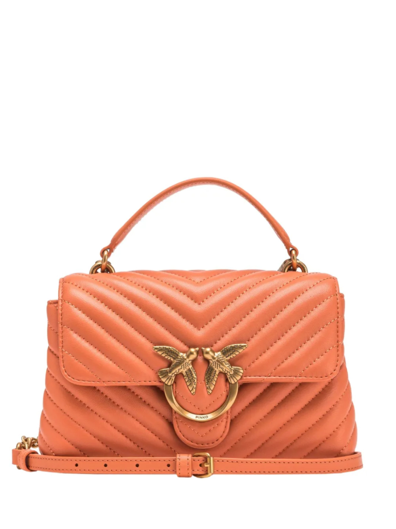 

Мини-сумка-тоут Lady Love из кожи PINKO, оранжевый
