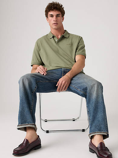 

Свободная аутентичная рубашка поло Levi's, цвет Bluish Olive - Green