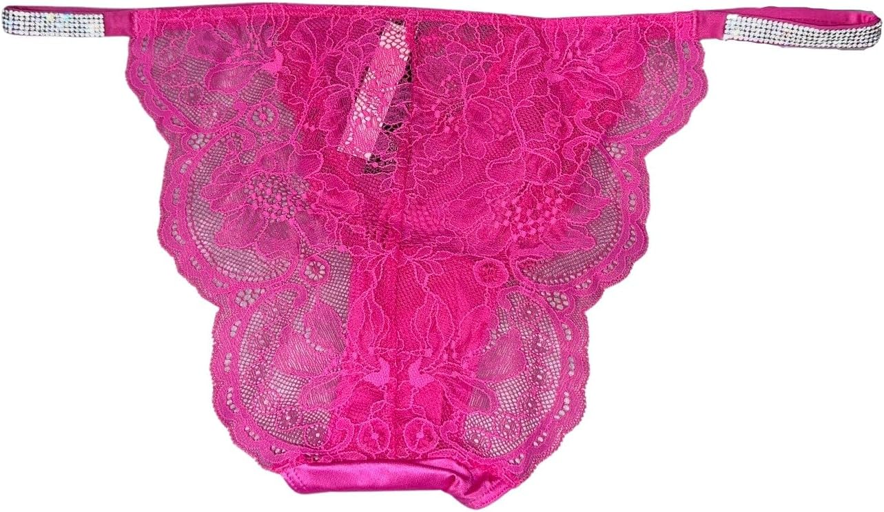 Трусики-чикини/Cheeky с микрокружевом Victoria's Secret Shine Strap, цвет фуксия, новые, Fuschia — фото 2