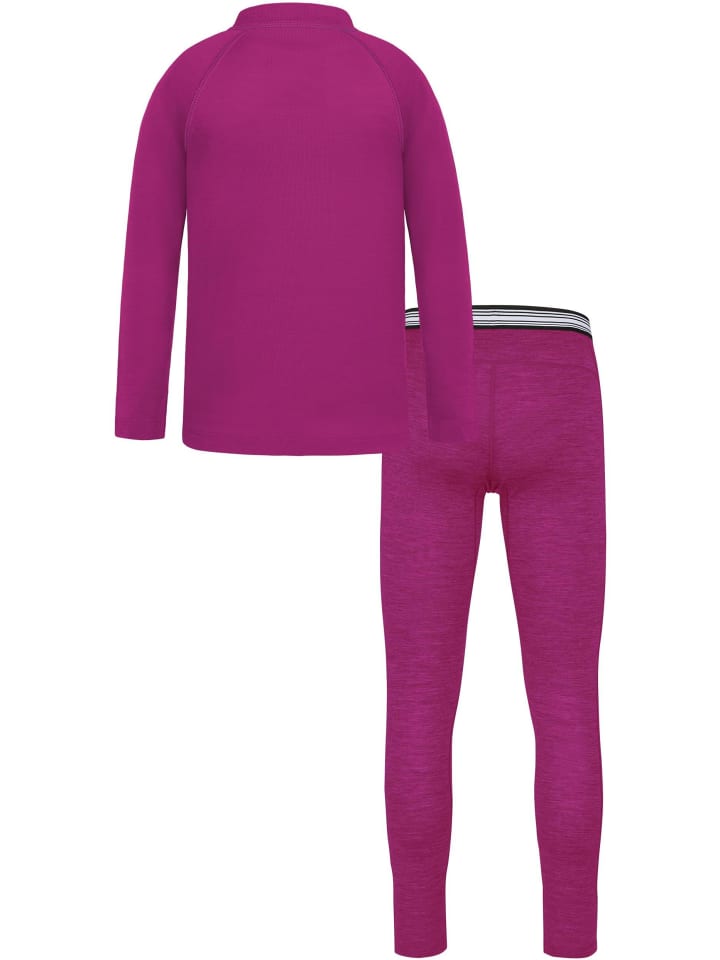 Normani Outdoor Sports Топ из мериносовой шерсти «Ньяпари» и брюки из мериносовой шерсти «Маккей» цвета фуксии — фото 2