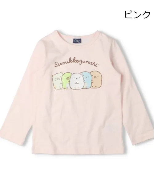 Детская футболка с принтом Sumikko Gurashi Crescent розовая