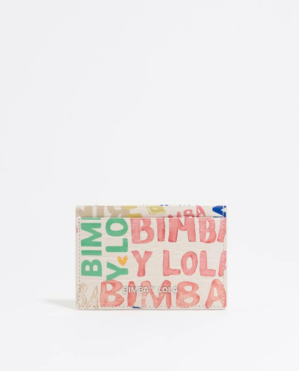 

Женская визитница с гравировкой под крокодила Bimba y Lola, белый