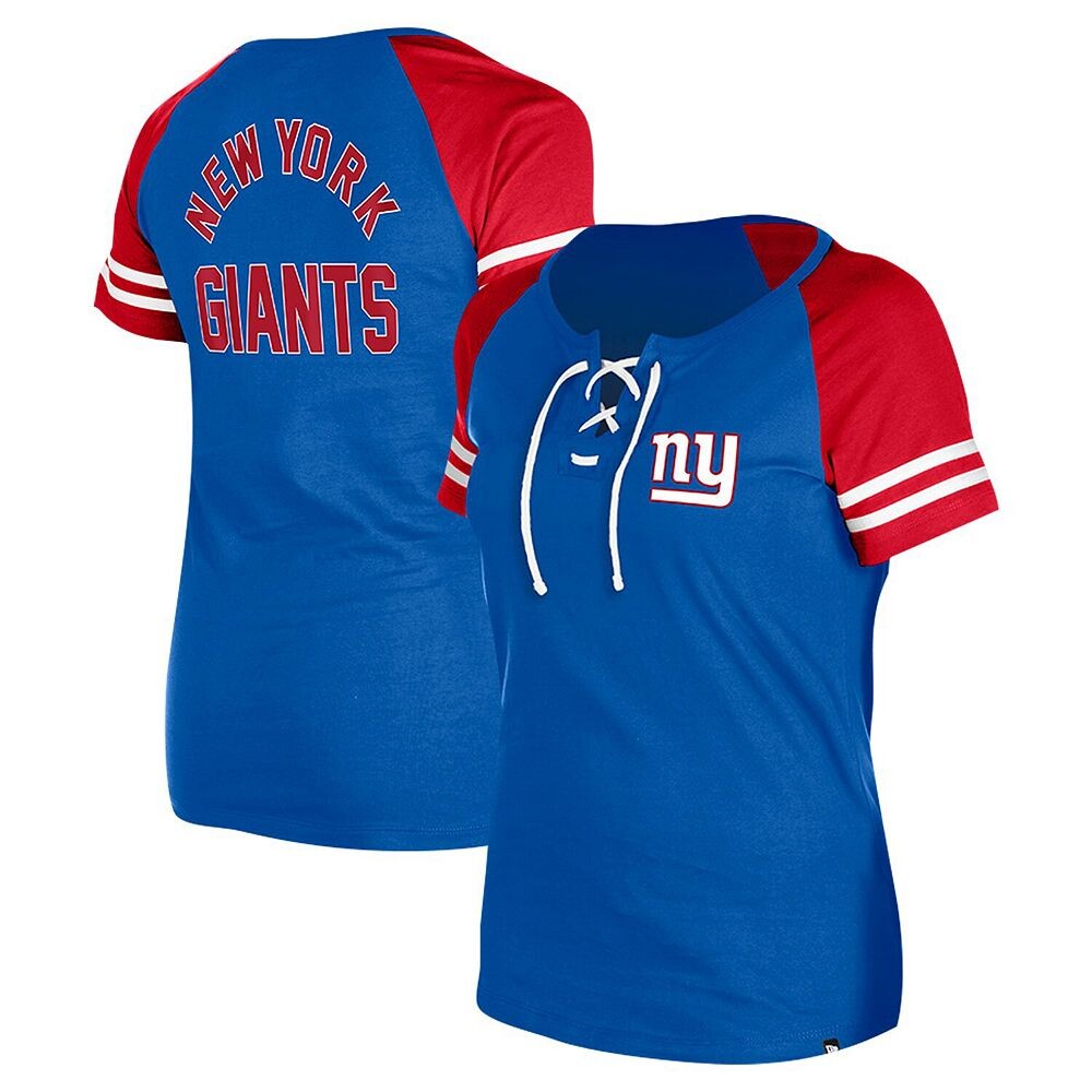 

Женская футболка реглан на шнуровке New Era Royal New York Giants, цвет Gia Blue