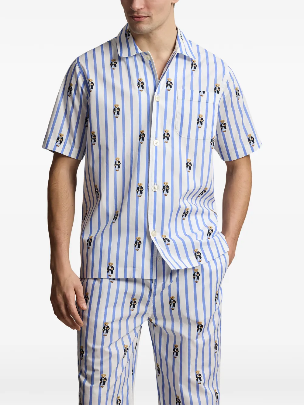 Пижамная рубашка в полоску POLO RALPH LAUREN, белый — фото 3