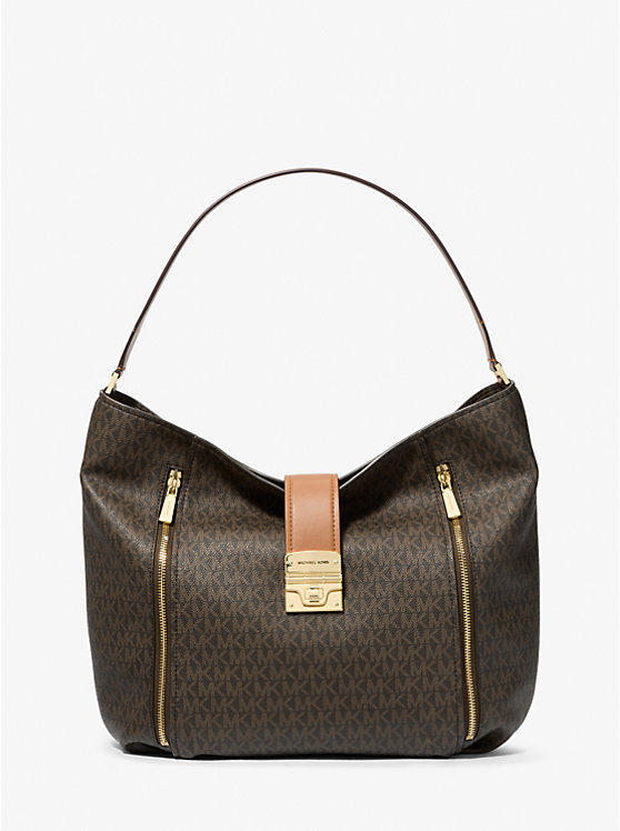 

Большая сумка через плечо с фирменным логотипом Addie Michael Kors, мультиколор