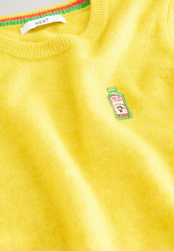 Джемпер стандартного кроя с вышитым круглым вырезом Next, Yellow Hot Sauce — фото 2