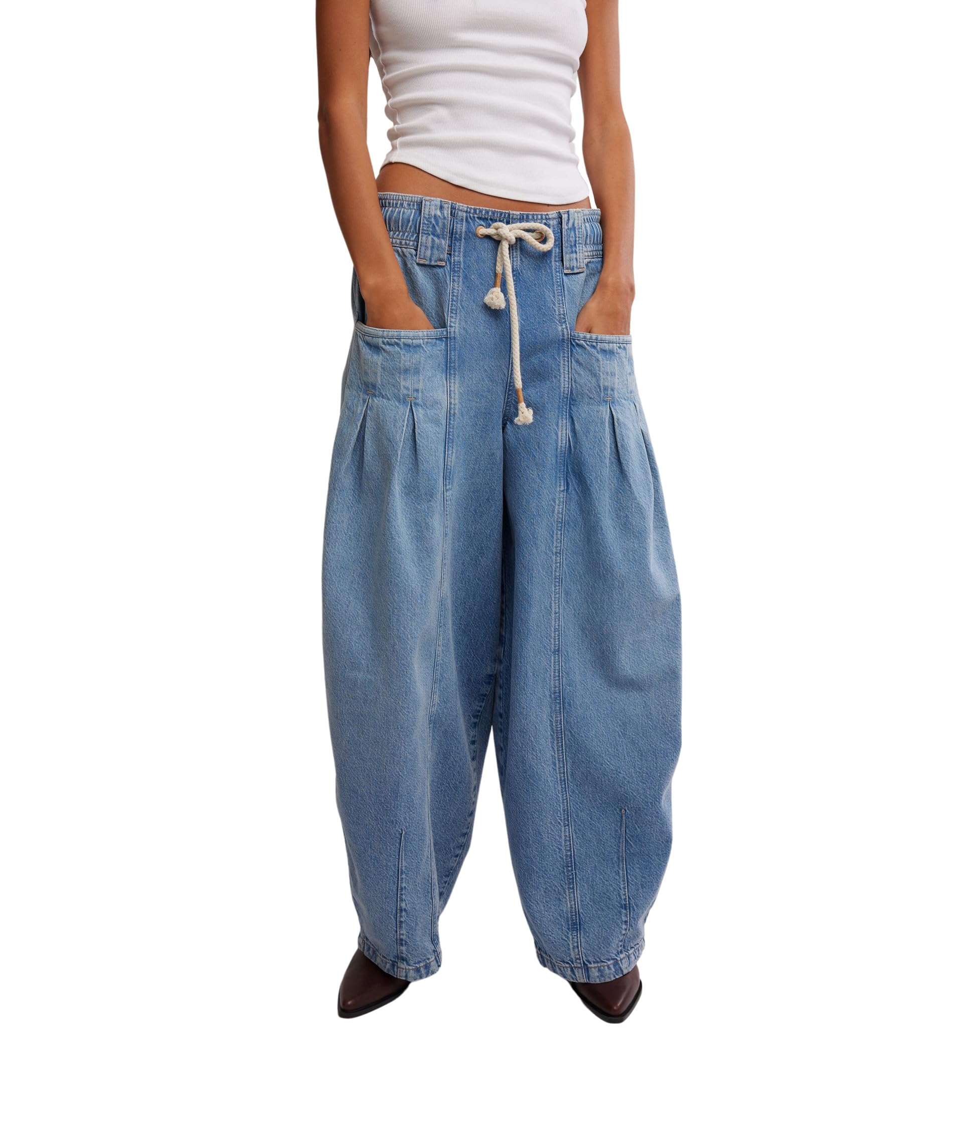 

Брюки Free People Margo Wide Barrel Pull On, Bergamot