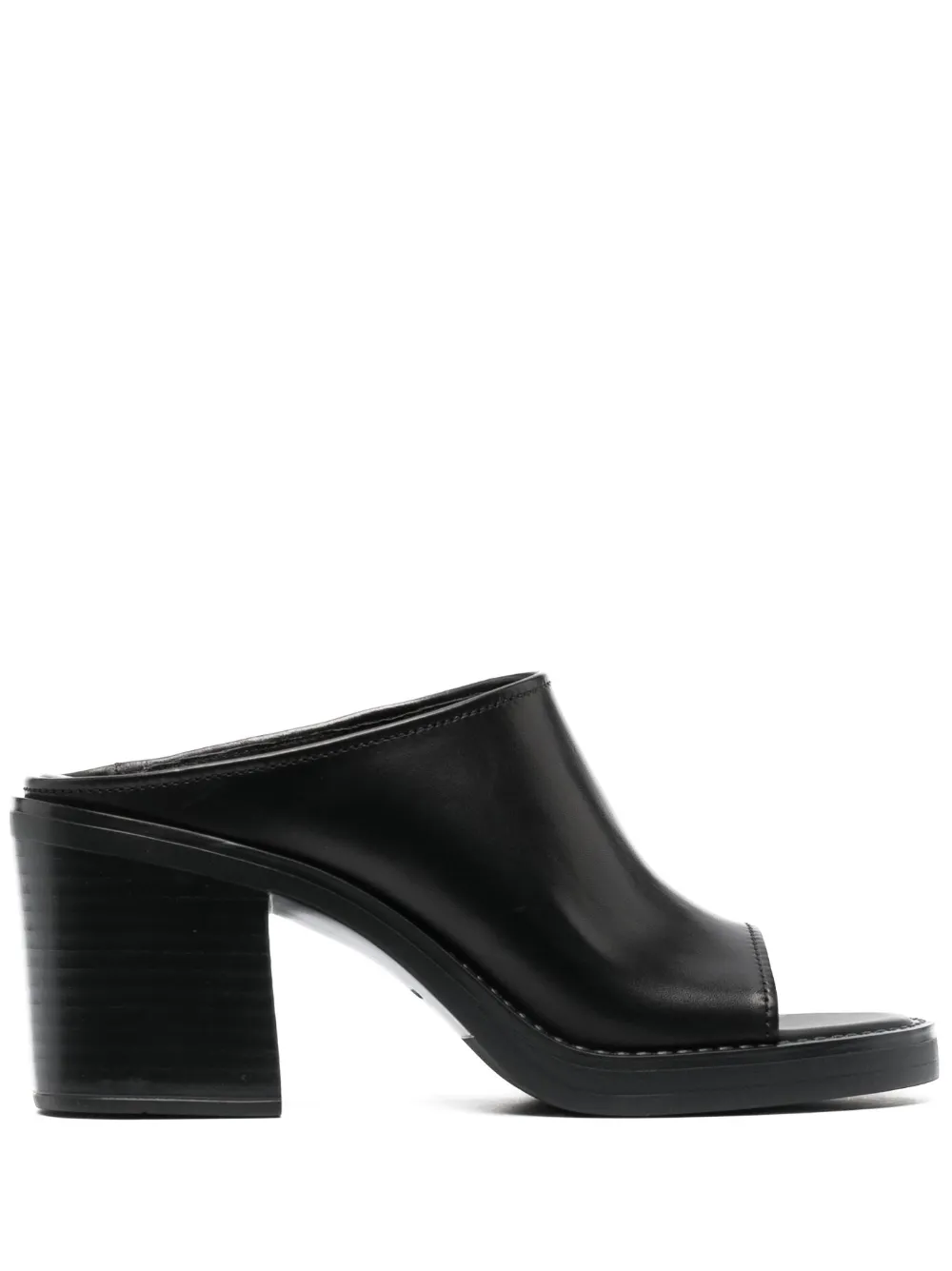 Мюли с открытым носком MIU MIU, черный
