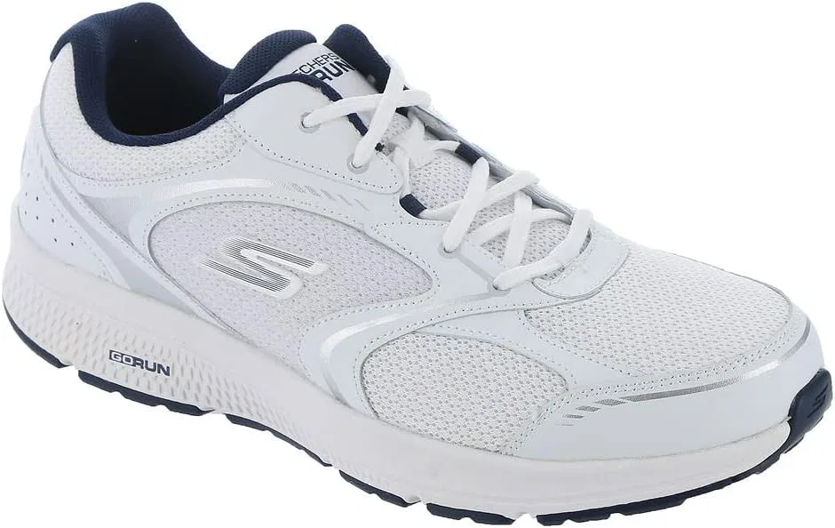 Кроссовки Bounder унисекс Skechers, White And Navy Leather Textile — фото 2