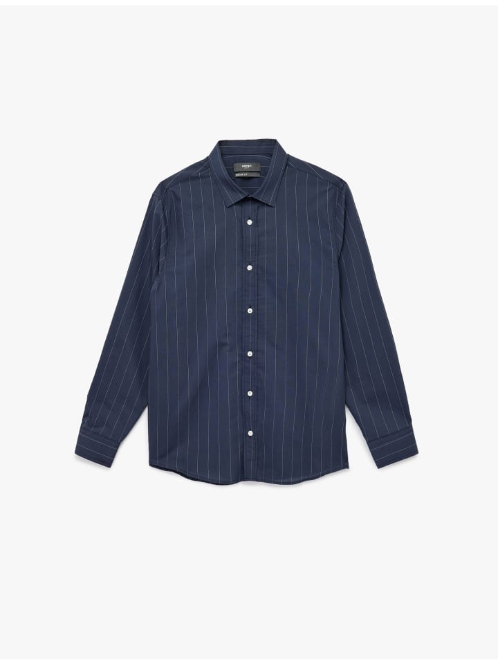 

KOTON Рубашки LS BSC в темно-синюю полоску