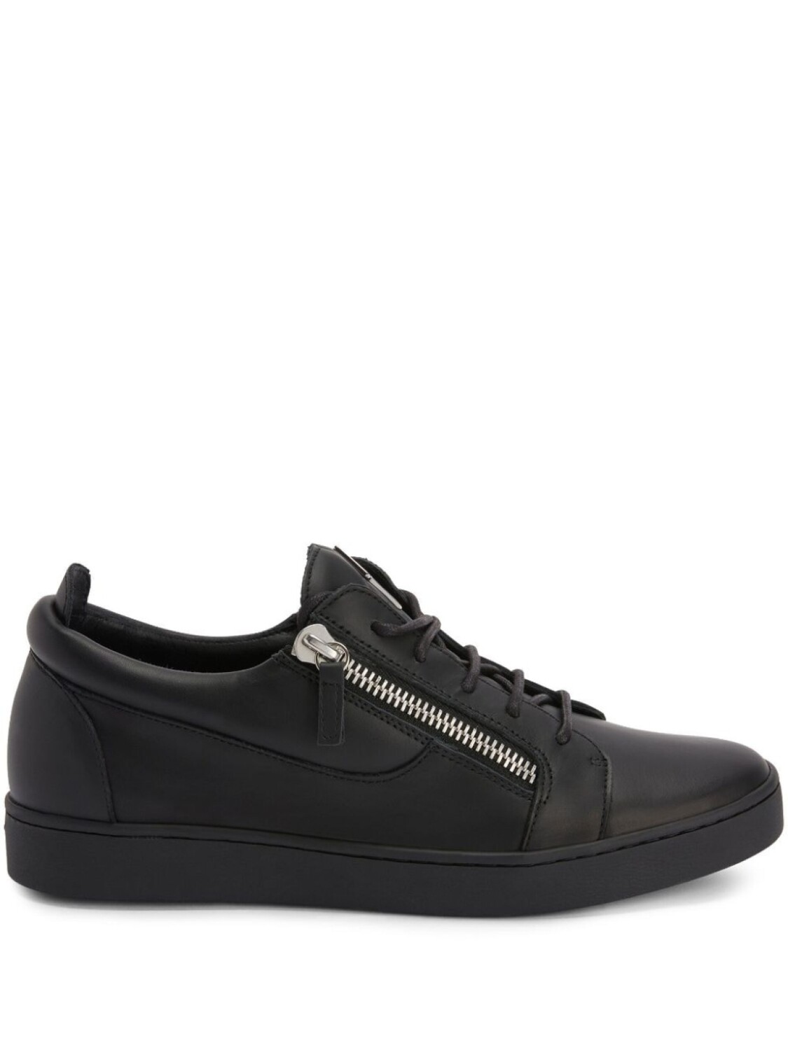 

Кеды Giuseppe Zanotti Frankie кожаные с серебряными молниями, черный