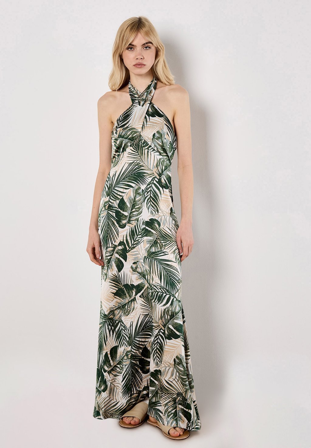 

Платье макси TROPICAL LEAF Apricot, бежевый