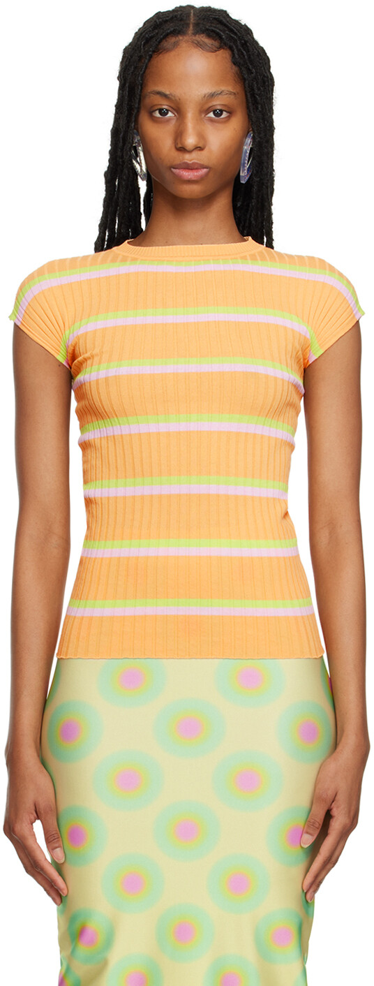

Sportmax Оранжевая футболка Lanaso, Оранжевый, Sportmax Оранжевая футболка Lanaso