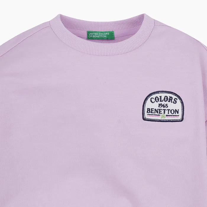 Детский лавандовый свитшот с графическим принтом от Benetton Kids — фото 3