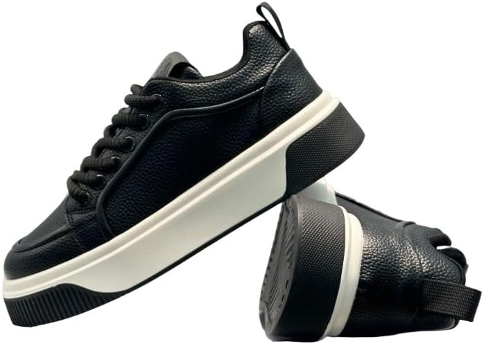 

Мужские повседневные кожаные кроссовки на шнуровке с толстой подошвой и петлей для носка, дышащая и комфортная обувь для ежедневной ходьбы, работы и полууформальных случаев, современный минималистичный дизайн Kelibasi, черный