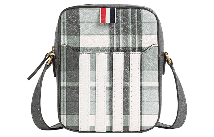 

Клетчатая сумка-мессенджер на молнии THOM BROWNE