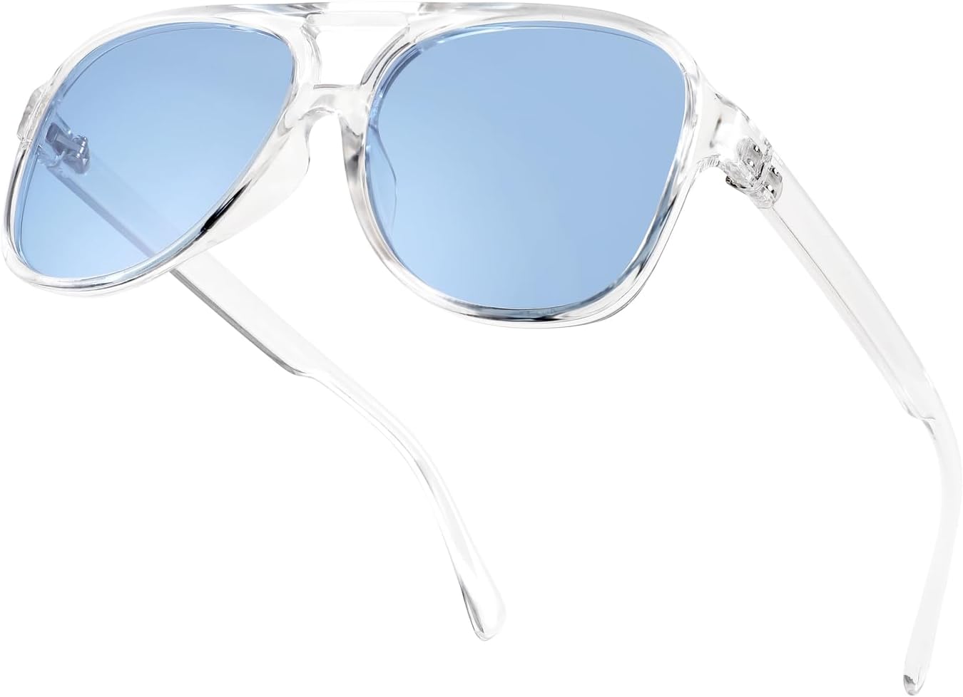 

Винтажные ретро-солнцезащитные очки-авиаторы FEISEDY 70-х годов, пластиковые, для женщин и мужчин, классическая большая квадратная оправа, B2751, Polarized Clear Frame