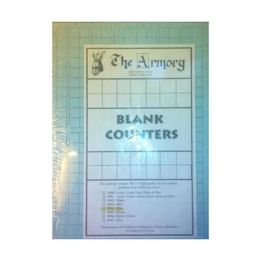 

Пустые жетоны 1/2 дюйма (синие) (780), Blank Counters (The Armory)