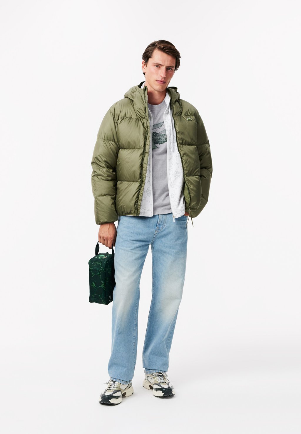 

Футболка с принтом Lacoste, серый