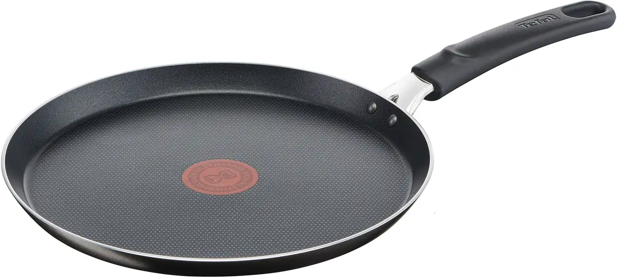 

Блинная сковорода Tefal "Easy Cook & Clean", алюминий, (1 шт.), алюминий, с антипригарным покрытием, термосигнал, все виды плит, кроме индукционных Ø 26 см, черный