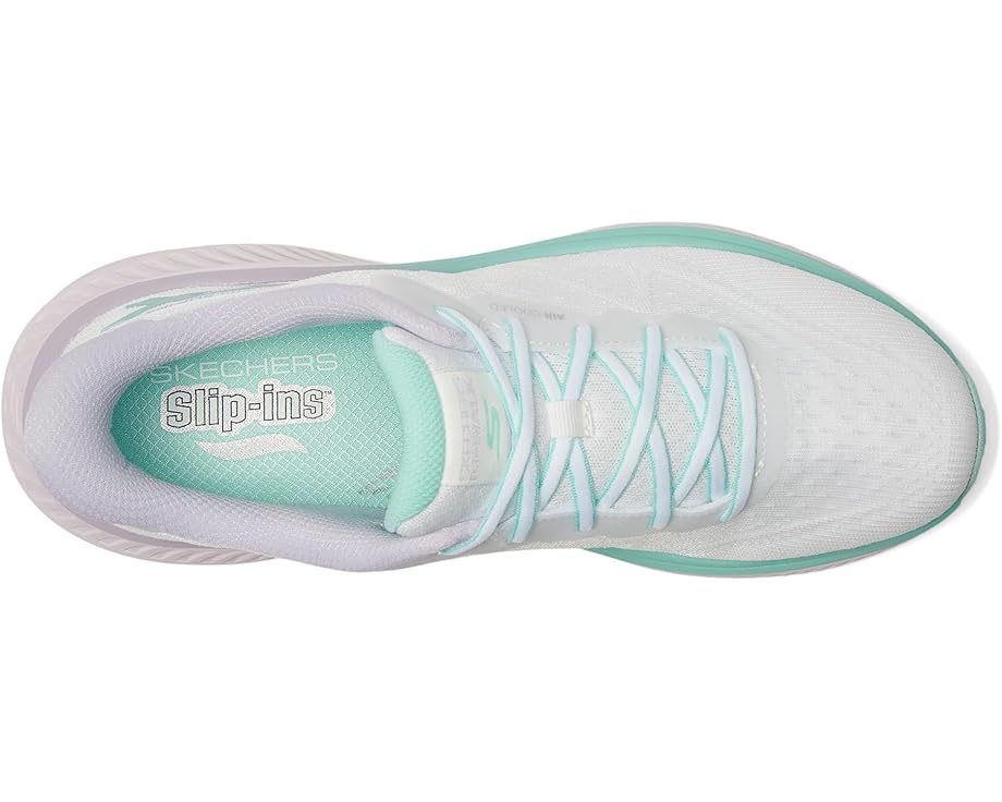 Кроссовки SKECHERS Performance Max Cushioning Arch Fit Areena Hands Free Slip-Ins, цвет White/Mint — фото 2