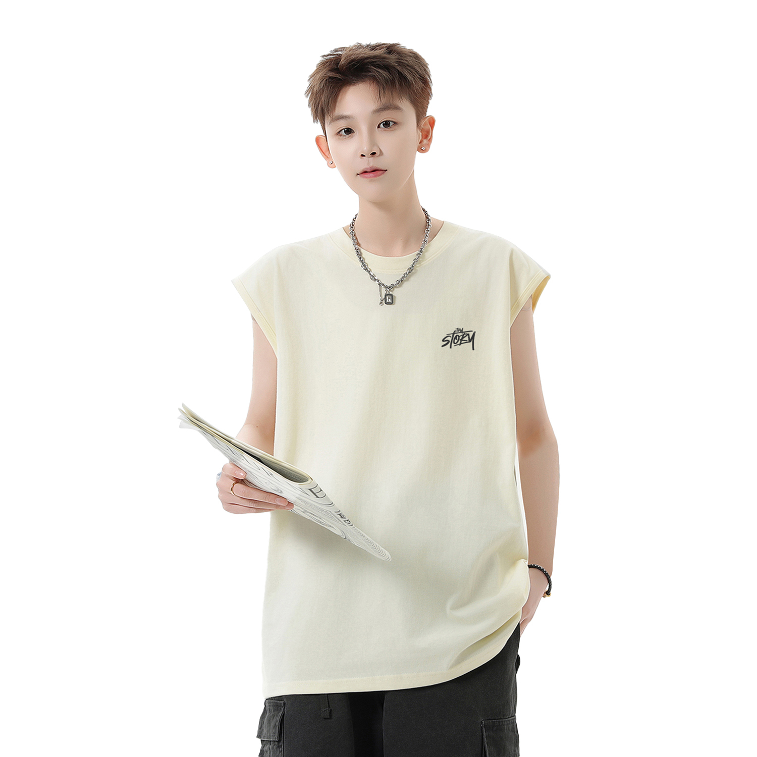 

Майка унисекс с круглым вырезом, тонкие, без рукавов Disney, хаки