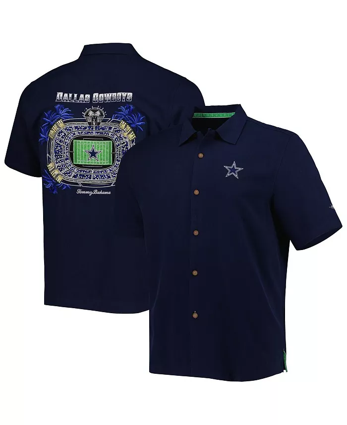 

Мужская синяя рубашка на пуговицах Dallas Cowboys Top of Your Game Camp Tommy Bahama