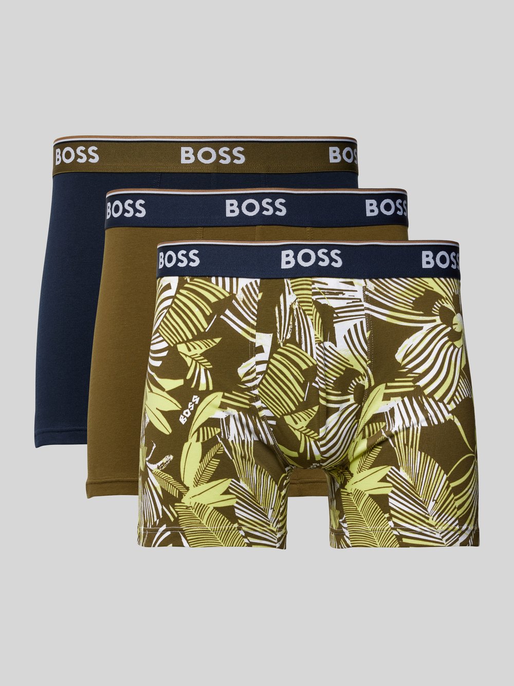 

Боксеры с эластичным поясом и этикеткой в ​​упаковке 3 шт BOSS, зеленый