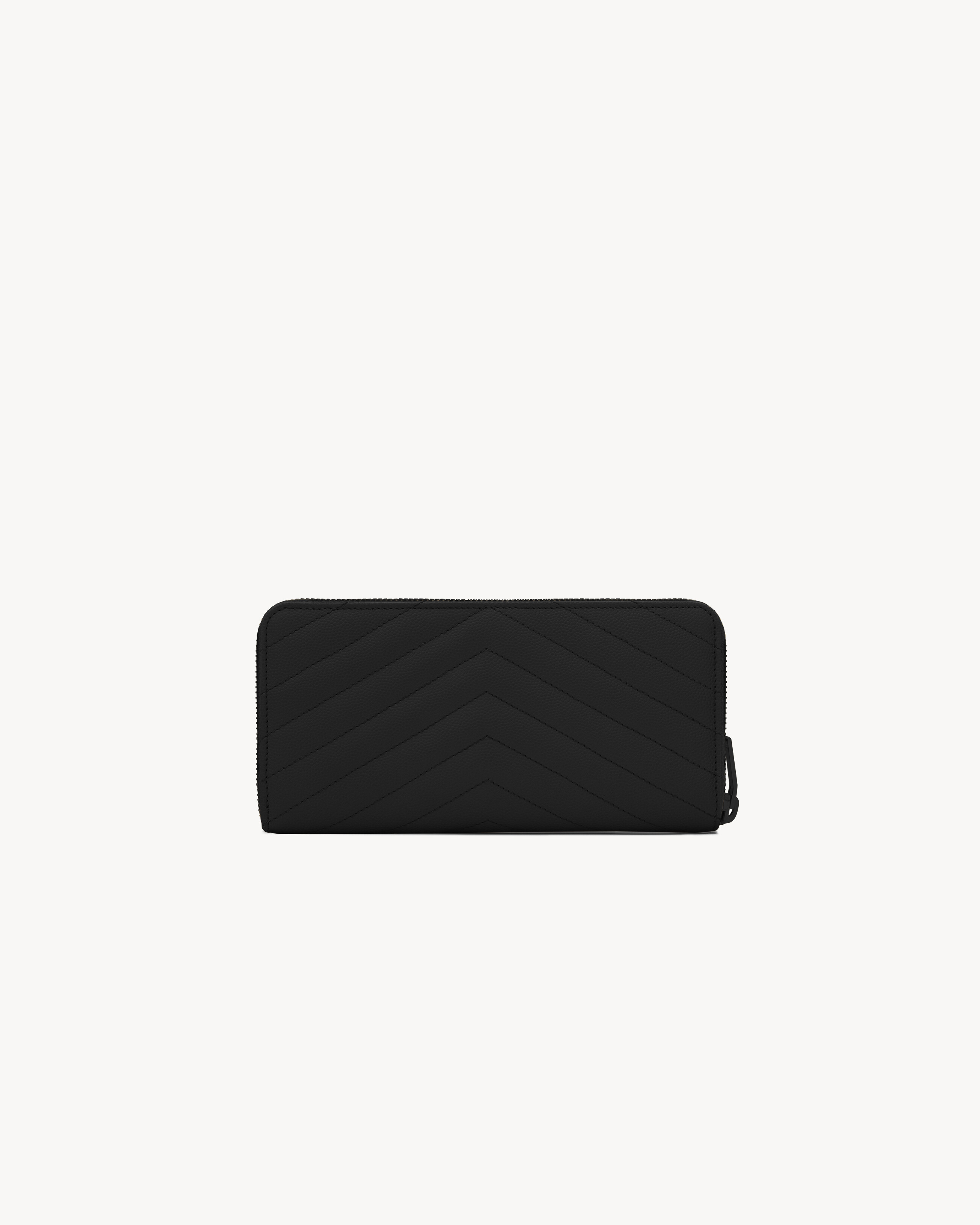 Кошелек на молнии CASSANDRE MATELASSÉ из кожи Grain de Poudre SAINT LAURENT, черный — фото 2