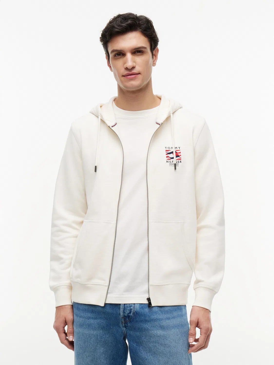 Толстовка на молнии Tommy Hilfiger, Ivory — фото 3