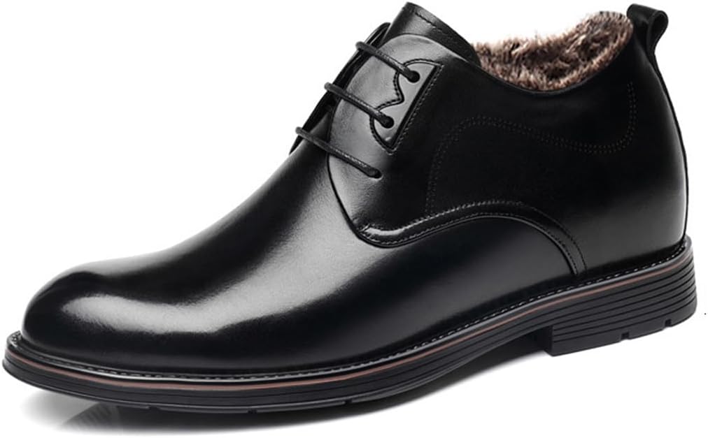 

Мужские деловые туфли YGCEEIA на шнуровке, с невидимым эффектом увеличения роста, кожа, повседневные прогулочные туфли, черный