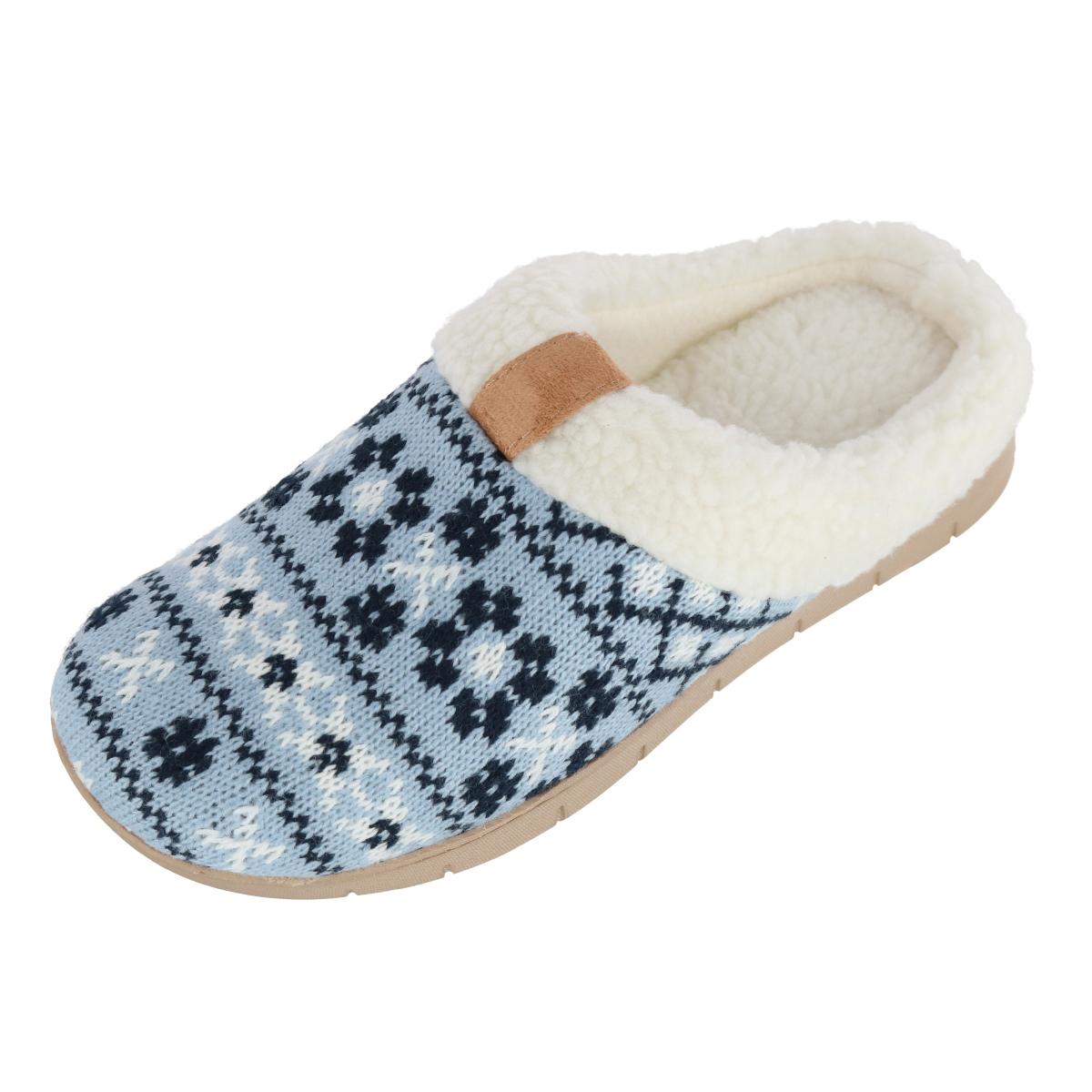 Женские тапочки Heritage Fairisle Knit Hoodback Isotoner, цвет blue willow