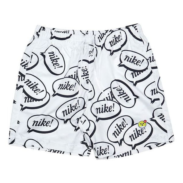

Шорты as men's sportswear airmoji short sneeze full print logo sport trainingshorts men's white Nike, белый