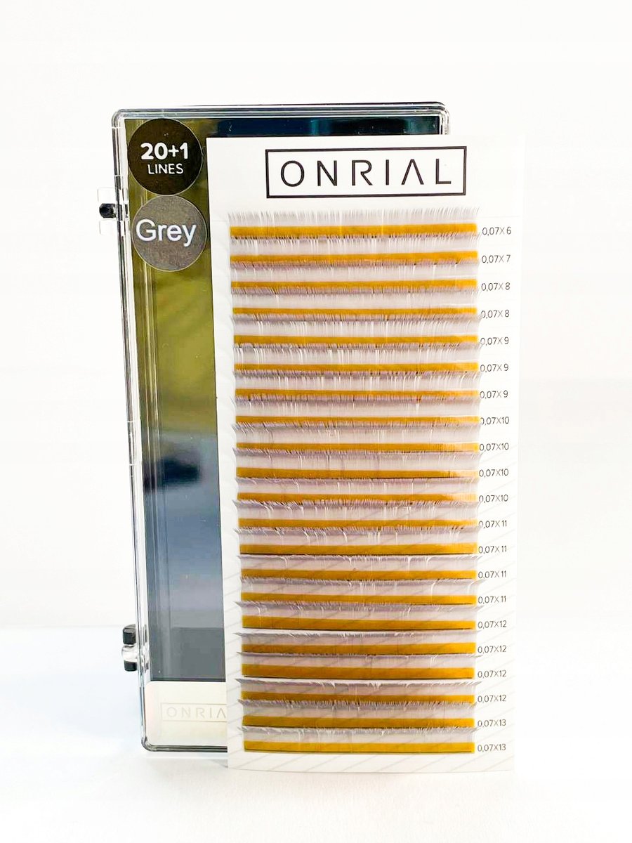 

Цветные ресницы микс С 0,07 мм 6-13 Серый ONRIAL Inne