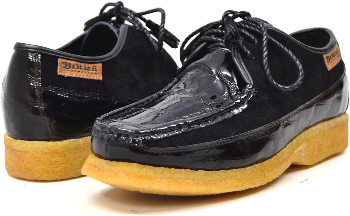 

Туфли British Collection - Crown Croc Suede and Croc Lace Up Men Shoes, черный
