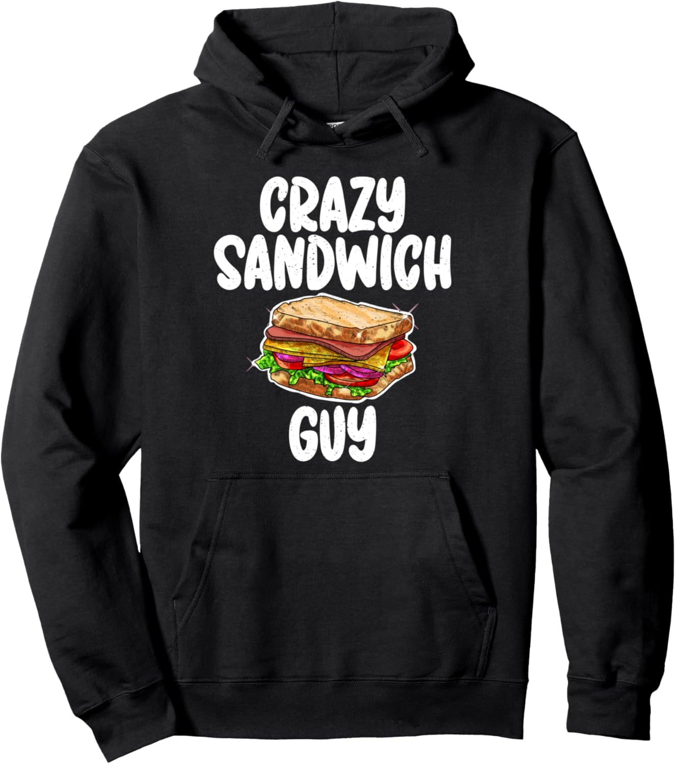 

Худи Сумасшедший парень-сэндвич Sandwich Lover Gift, черный