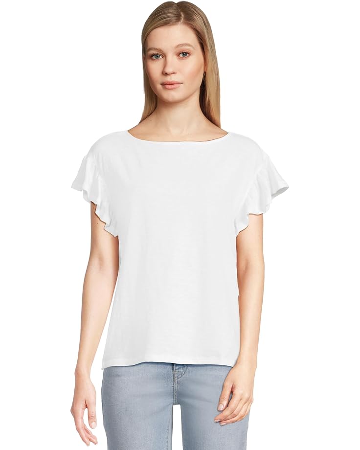 

Футболка Vineyard Vines Slub Jersey Flutter Sleeve Tee, цвет White Cap