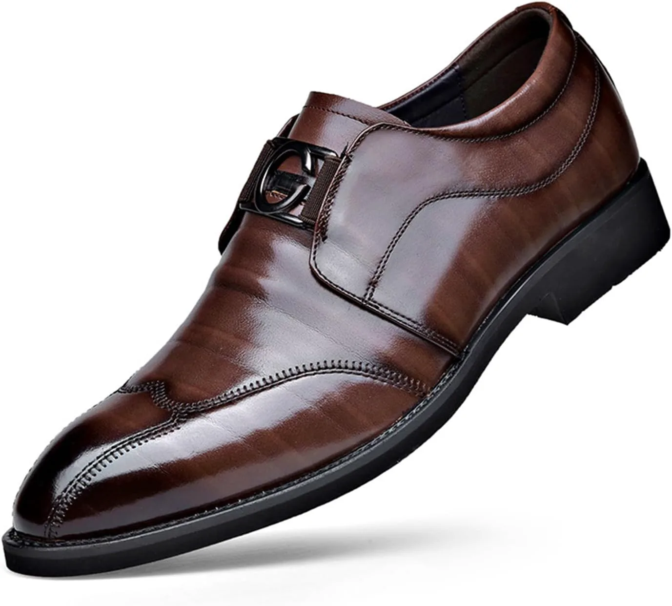 

Мужские оксфорды UOQAPRE, классические деловые туфли оксфорд, формальная обувь из цельной кожи для мужчин, коричневый