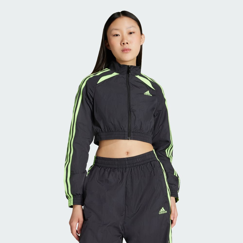 

Спортивный костюм Adidas Teamgeist Adicolor Cropped Track Top, цвет Black/Signal Green