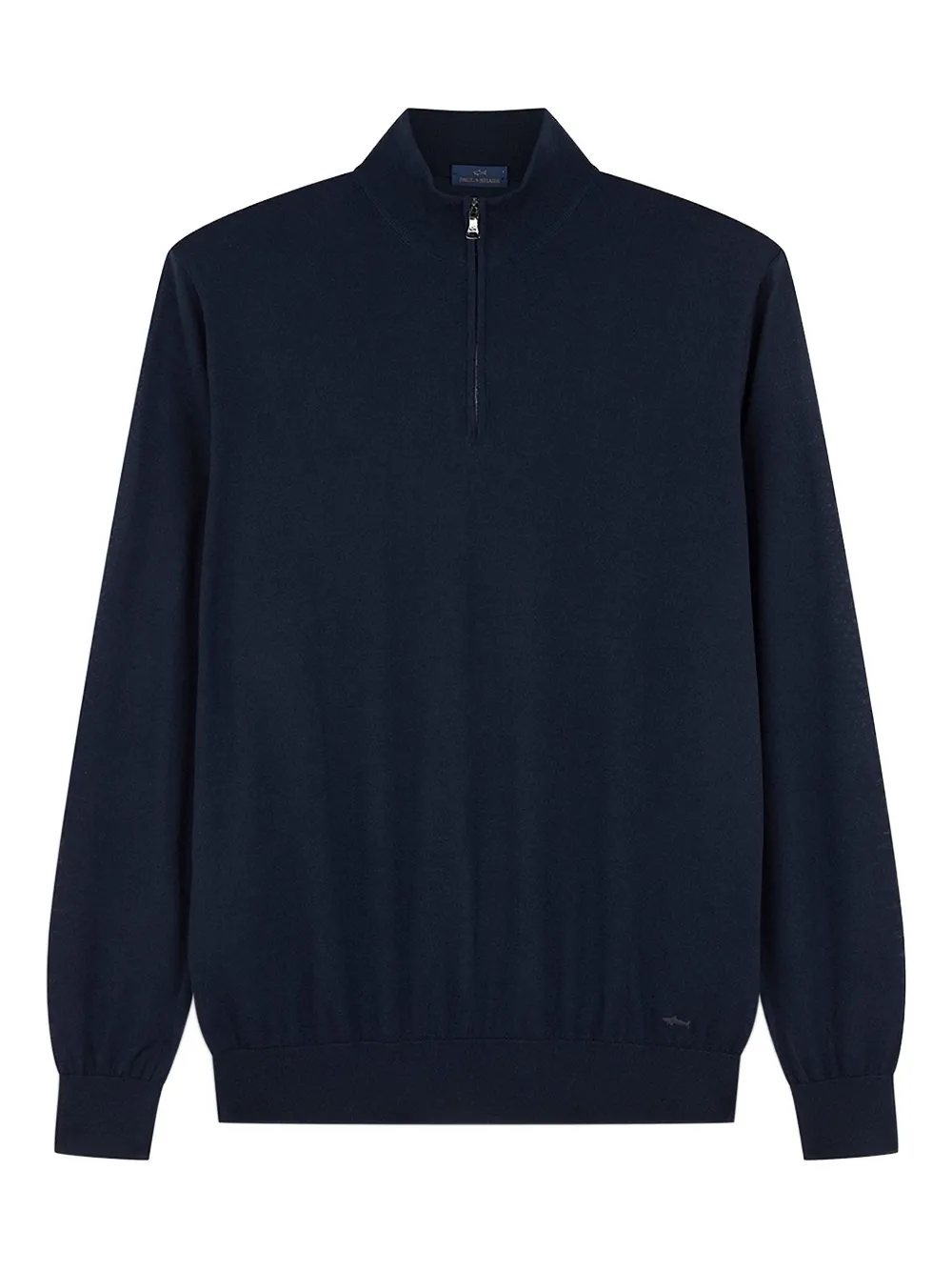 

Свитер с полу-молнией и вышивкой в виде акулы Paul & Shark, синий